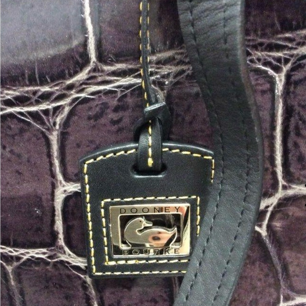 Dooney & Bourke Eggplant Croco Satchel with Accessories - Picture 4 of 8
